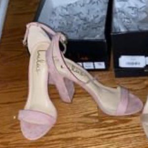 NEW Lulu's Taylor Blush Suede Ankle Strap Heel
